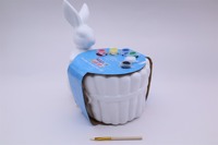Kit de bricolage en porcelaine bisque non peinte, pot de fleurs en forme de lapin de Pâques, style classique, artisanat pour enfants, ensemble cadeau pour enfants