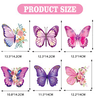 Nouvelles décorations de fête en papier sur le thème des papillons violets, pour anniversaires, Journée des enfants, fêtes du thé printanières, guirlandes spirales suspendues pour filles