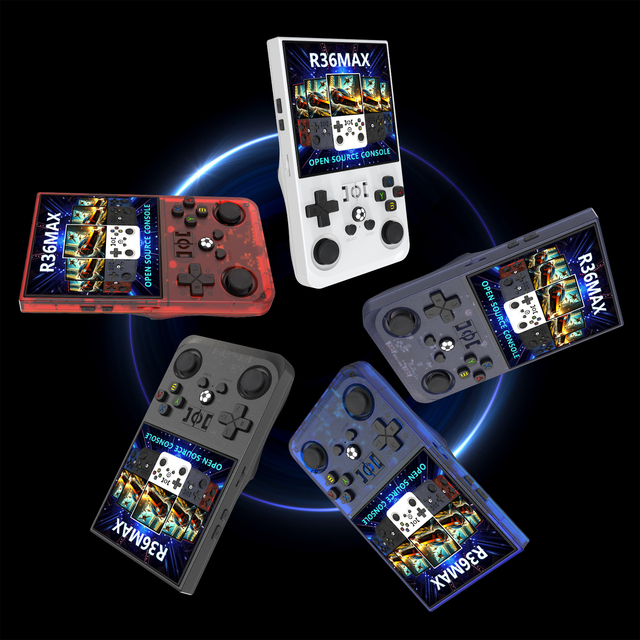 R36MAX Handheld Game Player Portable Game Console Video Game Console  64G 128G Gaming Console Handheld Retro  Mini RK3326