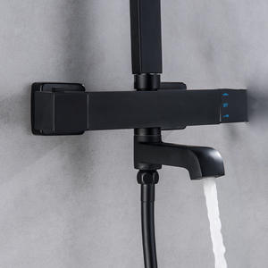 Juego de Ducha Termostática Cuadrada de Cobre, Exclusivo para Comercio Transfronterizo Vimijia, con Rociador Superior y Grifo Negro - Product Image 5