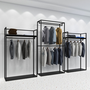 RK-<span class=keywords><strong>E</strong></span>-1 negozi di abbigliamento uomo Design per interni nero espositore Stand in metallo appendiabiti - Product Image 3