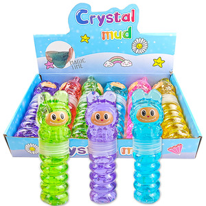 Nouvelle conception, bouteille longue double couche détachable, transparente, en cristal, grande, pour slime, motif dessin animé - Product Image 1