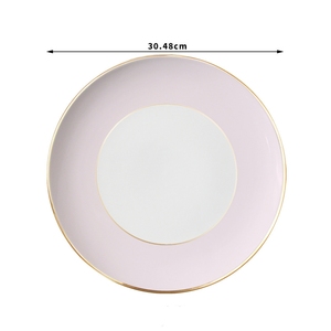 <span class=keywords><strong>Assiette</strong></span> de table en porcelaine fine de style européen de luxe avec incrustation dorée et motif peint à la main pour la maison et l'hôtellerie - Product Image 3