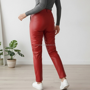 Custom Faux PU Leather <strong>Trousers</strong> for Women Parties Bottoms Pants <strong>Ladies</strong> - Product Image 2