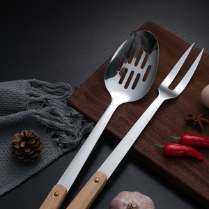 批发<span class=keywords><strong>9</strong></span>件装不锈钢厨房用具套装木柄来样定做餐厅烹饪工具锅铲 - Product Image 5