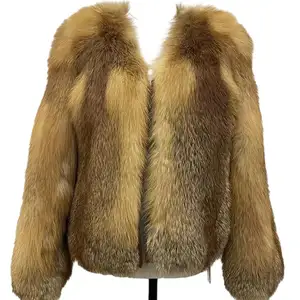 Factory Wholesale Women's Winter Warm Luxury Fox Fur Grass Coat Women's Short Red Fox Fox Fur Coat Customization