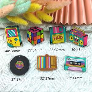 Colgante de Acrílico con Forma de Consola de Videojuegos, Cubo de <span class=keywords><strong>Rubik</strong></span>, Dibujos Animados, Divertido, Disco de Grabadora, Cinta Magnética, para Pendientes, Llaveros, Joyería DIY - Product Image 3