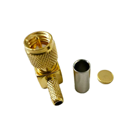 L'usine accepte le connecteur coaxial RF M5-C-JW1.5 personnalisé connecteur M5 à angle mâle pour câble RG179 RG316 RG174