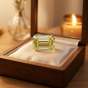 Diamante Cultivado en Laboratorio, Corte Esmeralda, Color Amarillo Intenso, Certificado por IGI, para la Elaboración de Anillos Personalizados - Product Image 5