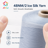 Fil à tricoter en soie glacée 48NM/2, 10% soie de mûrier, 90% pour teinture, écologique, frais, respirant, lisse, pour vêtements d'été et tricots