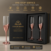Fabricant d'origine – Verre à champagne métallisé 7 oz – Service OEM complet – Couleurs Pantone assorties – Emballage en boîte cadeau pour la vente en gros