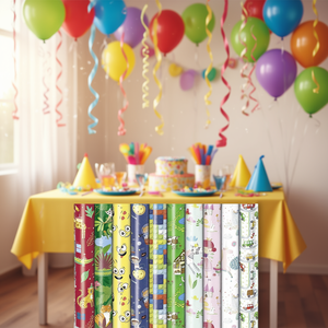 Papel de regalo para niños, 2 m, 70 cm, paquete de 30 diseños coloridos, novedades para fiestas - Product Image 3