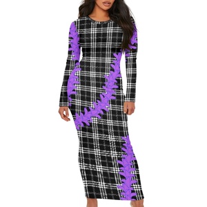 Dropshipping ropa mujer suministro de fábrica impresión bajo demanda diseño único traje sus preferencias Vestido de manga larga para mujer - Product Image 3
