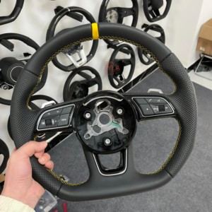 Accesorios Interiores Personalizados YLA, Volante de Fibra de Carbono Forjado para <span class=keywords><strong>Audi</strong></span> A4 A5 A6 C8 A7 A8 Q5 <span class=keywords><strong>Q7</strong></span> - Product Image 1