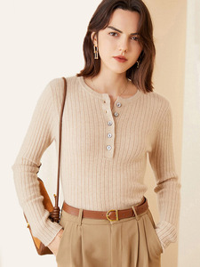 Tùy Chỉnh Giản Dị Cashmere Đan Áo Len Mỏng Nửa Cardigan Thiết Kế Dài Tay Áo Rắn Màu Dọc Cashmere Áo Len Cho Phụ Nữ - Product Image 4