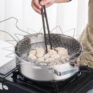Escurridor <span class=keywords><strong>de</strong></span> cesta <span class=keywords><strong>de</strong></span> Chef francés para freír, enjuague <span class=keywords><strong>de</strong></span> vapor plegable multifunción, cesta mágica, cesta <span class=keywords><strong>de</strong></span> malla, colador, red, utensilios <span class=keywords><strong>de</strong></span> cocina - Product Image 3