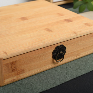 Bamboo Tea <b>Cake</b> <b>Box</b> Rectangle 5.5cm High Handmade <b>Gift</b> Packaging For Pu'er Tea Storage - Product Image 4