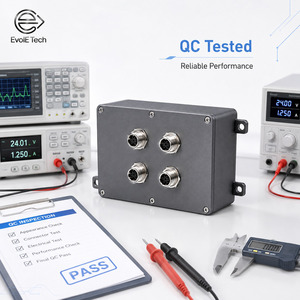 Boîtier de distribution d'alimentation personnalisé de précision IP65 avec 4 connecteurs circulaires M23, boîte de jonction en métal moulé sous pression - Product Image 3
