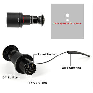 Kamera IP 2MP WiFi POE 1080P, sudut lebar lensa mata ikan intip Mini deteksi gerakan Audio pintu mata untuk penyimpanan Data NVR rumah - Product Image 3