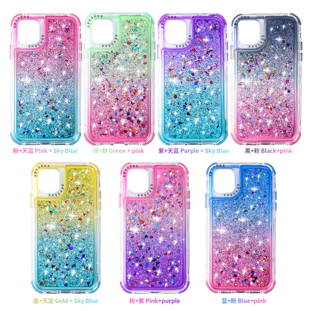 GSCASE Shockproof Liquid Glitter Phone Cover for Lady Quicksand Case for Iphone 15 12 Pro Max XS 6 7 8 Case