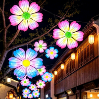 Lampade a sospensione a forma di fiore a LED per decorazioni esterne, illuminazione per feste, ornamenti per parchi, lampade a fiore