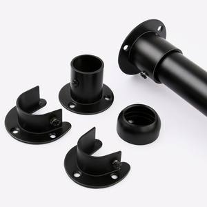 Support de tringle de placard en acier inoxydable 304 avec base fixe à vis pour penderie, rideau de douche et séchage de vêtements - Product Image 2