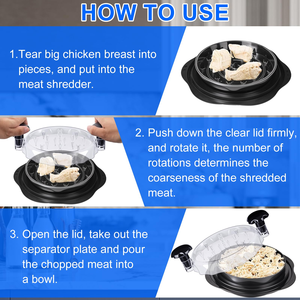 2026 Large Pro Plastic Manual Non slip Kitchen Cooked <b>Meat</b> Shredding Machine Chicken Brest Beef Pork Chicken Shredder Tool Twist - Product Image 3