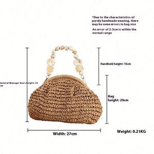 Fashion Women's Daily Casual Straw Bag Simple Seaside Vacation Open Closure Beach Bag - Product Image 2