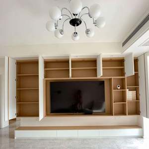 Meuble TV sur mesure pour salon, style nordique, style moderne simple, meuble mural TV intégré - Product Image 6