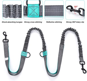 Correa de perro manos libres a la moda, bolsa dispensadora de caca elástica reflectante con doble ASA, cinturón ajustable - Product Image 2