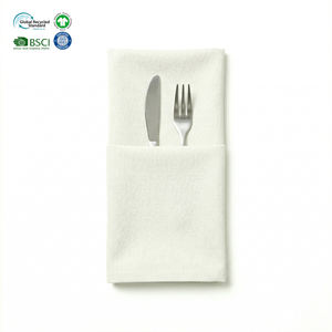 Reusable White 20x20 Inch Customizable Sizes Plain Dyed Restaurant Napkins Polyester Cotton Blend Heavy Duty Catering Napkins - Product Image 1