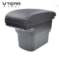 Vtear pour Kia Soul 2006-2020, accoudoir en cuir PU ABS avec chargeur USB, organiseur de rangement pour console centrale, accessoires intérieurs de voiture