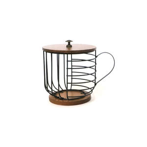 Grande capacité K tasses <span class=keywords><strong>Nespresso</strong></span> café Bar comptoir stockage conteneur organisateur distributeur, bois café Capsule dosette support panier - Product Image 1