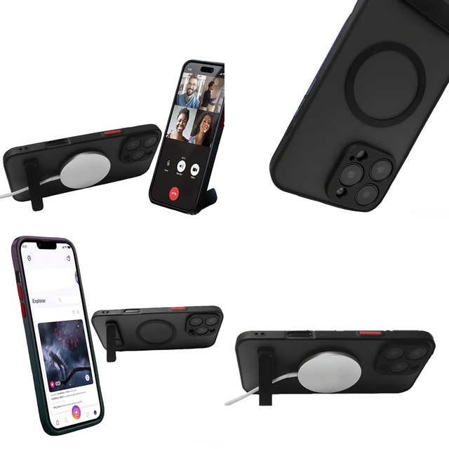 Translucent Shockproof Magnetic Stand Phone Case for iPhone 16 Pro Max 17 Air 15 14 13 12 11 Plus, Sublimation Phone Cases