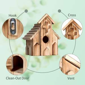 Katı ahşap <span class=keywords><strong>Hummingbird</strong></span> kuş yuva süs düğmesi sınır ötesi kırsal açık bahçe asılı dekorasyon Villa tarzı mobilya kuş - Product Image 6