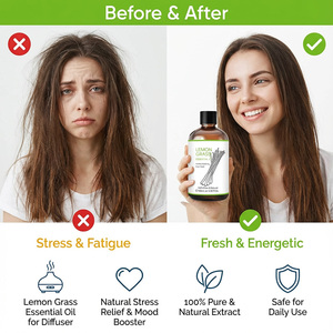 Huile de citronnelle biologique - Extrait pur de <span class=keywords><strong>plante</strong></span>, parfum frais pour <span class=keywords><strong>la</strong></span> désodorisation de <span class=keywords><strong>la</strong></span> maison, massage, huile essentielle pure de qualité supérieure pour diffuseurs - Product Image 4