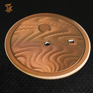 Logotipo personalizado 35,5mm latón Guilloche reloj esfera esmalte Oem con calendario Nh35 reloj diales piezas en blanco fabricante - Product Image 3