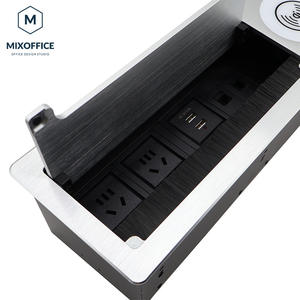 Couvercle de brosse universel en aluminium <span class=keywords><strong>Prise</strong></span> de table de bureau 10A <span class=keywords><strong>Courant</strong></span> nominal 2 prises CA <span class=keywords><strong>Prise</strong></span> de table multimédia <span class=keywords><strong>Ethernet</strong></span> cachée - Product Image 4