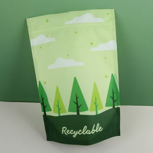 Kualitas tinggi kustom Biodegradable daur ulang berdiri kantong MOQ rendah makanan kering kemasan ritsleting tas dengan Logo kantong plastik - Product Image 5