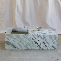Table basse carrée Wabi Sabi Dream Home avec plateau en bois brûlé, pieds cylindriques en marbre brut, table de salon rustique