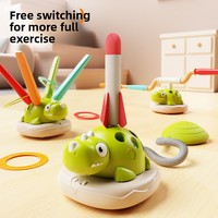 Machine de sport dinosaure trois-en-un, jouet éducatif d'intérieur et d'extérieur, saut à la corde, lancer d'anneaux, jouet sensoriel pour enfants et parents