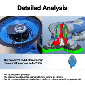 Lijadora Orbital Aleatoria Neumática de Alta Eficiencia de 5 Pulgadas con Extracción de Polvo para Lijado Automotriz y de Madera - Product Image 6