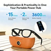 Gafas Inteligentes con IA ChatGPT 2026, Lentes Personalizables, Estuche de Carga, Fotos y Videos, Música, Llamadas, Traducción en Tiempo Real