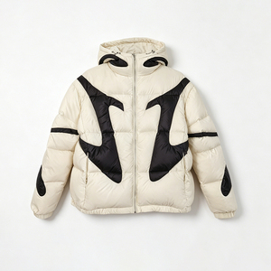 Custom <strong>Men's</strong> Color Block <strong>Puffer</strong> <strong>Jacket</strong> Hooded Quilted Padded Coat Warm Insulated Windproof Breathable Winter Streetwear Casual - Product Image 2