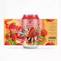 Étiquette personnalisée en rouleau pour canettes de boissons en BOPP, imperméable et autocollante, pour l'emballage de canettes en aluminium de bière, de hard seltzer et de soda aux fruits