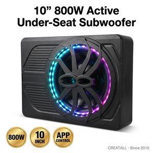 Wholesale 10 Inch 800W Active Under Seat <strong>Car</strong> Subwoofer Slim <strong>Bluetooth</strong> APP Control RGB LED Powered Bass <strong>Speaker</strong> OEM 15Years - Product Image 1