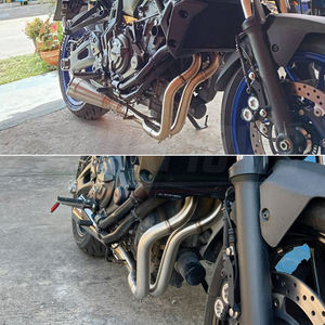 Pour YAMAHA <span class=keywords><strong>MT07</strong></span> FZ07 MT-07 <span class=keywords><strong>Mt07</strong></span> en-tête de tuyau d'échappement avant coude d'échappement XSR700 traceur moto <span class=keywords><strong>silencieux</strong></span> d'échappement - Product Image 2