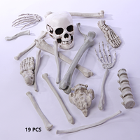Modèle de squelette humain démontable 19 pièces - Accessoires de décoration effrayants pour Halloween, maison hantée, fête et éducation scientifique