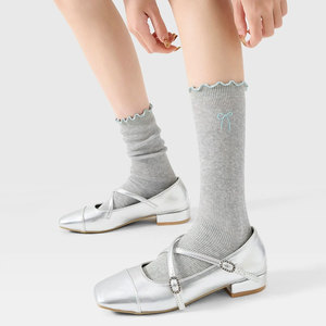 Calcetines de lechuga informales personalizados, transpirables, cómodos, con patrón de lazo, primavera y verano, talla libre, puños de cuerpo personalizados - Product Image 1