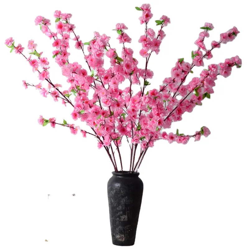 Artificiale 6 forchetta fiore di pesca decorazione matrimonio hotel panno di seta albero di fiori di pesco fiore di ciliegio